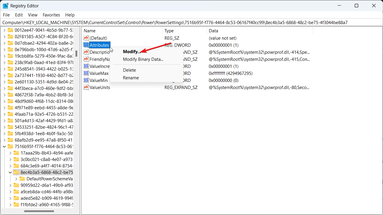 Modify Attributes value