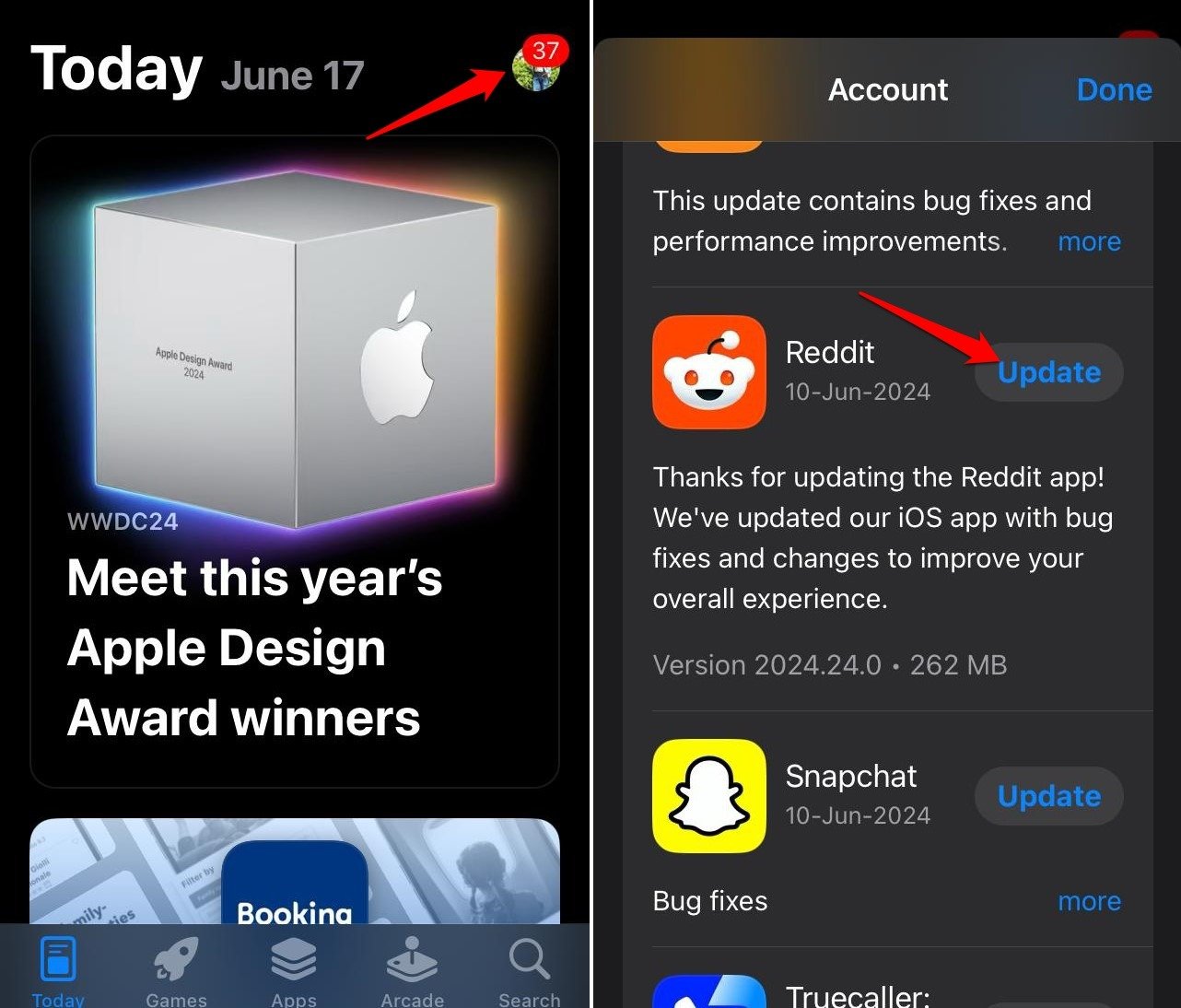 update Reddit app on iPhone
